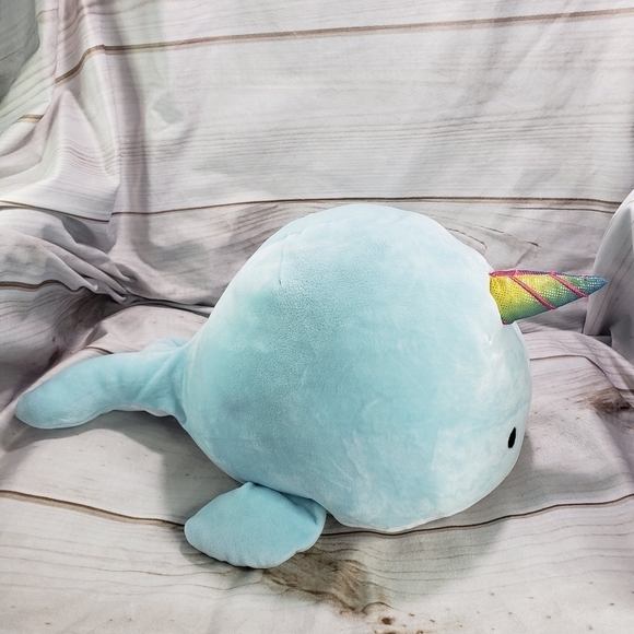 Squishmallows Blue Narwhal Whale Rainbow Horn Plush Toy 17 Inch 2019 - Picture 6 of 11